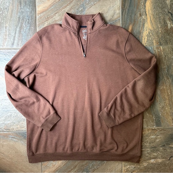Croft & Barrow Extra Soft 1/4 Zip Pullover Men's Size 3XL Tall Brown - Picture 1 of 5